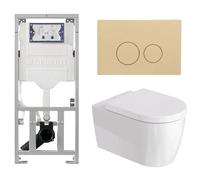 Duravit Me by Starck Ensemble WC - réservoir encastré avec mécanisme de chasse UP320 - abattant à fermeture ralentie (soft-close) - plaque de commande en plastique beige - boutons ronds - beige SW8900