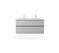 Duravit Me by Starck meuble double vasque 2336130060 130x49cm, sans trou pour robinetterie, avec trop-plein, banque de trous pour robinetterie, blanc