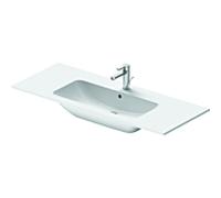 Duravit Me by Starck lavabo pour meuble 23361232001 123 x 49 cm, blanc soyeux mat, WonderGliss, avec trou pour robinetterie, trop-plein, banc pour robinetterie
