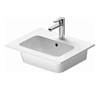 Duravit Me by Starck meuble lavabo 2336530060 53 x 43 cm, blanc , sans trou pour robinetterie, avec trop-plein, banc avec trou pour robinetterie