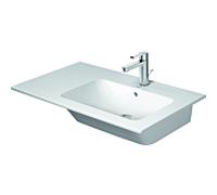 Duravit Me by Starck lavabo pour meuble 23468300581 83x49cm, lavabo à droite, avec trop-plein, plage de robinetterie, 2 trous pour robinetterie, blanc , WonderGliss