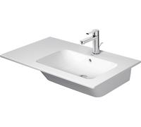 Duravit ME by Starck lavabo pour meuble, avec trop-plein, 1 trou pour robinetterie, avec plage de robinetterie, asymétrique, vasque à droite, 830mm, 23468300001, Couleur: Blanc avec Wondergliss