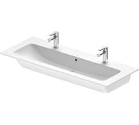 Duravit ME by Starck lavabos, 1230x490mm, 2 trous pour robinets, 1 vasque, avec trop-plein, 2361123224, Couleur: Soie matte blanche