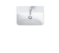 Duravit ME by Starck Lave-mains, 1 trou de robinet, avec trop-plein, avec table à trous, 450 mm, 0719450000, Couleur: Blanc