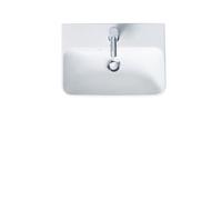 Duravit ME by Starck Lave-mains avec trop-plein, avec table de robinetterie, 1 trou de robinet, 600 mm, 2335600000, Couleur: Blanc