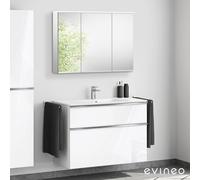 Duravit ME by Starck Meuble avec vasque et armoire de toilette, 23361000001+BE0267WH+BEA003MI,