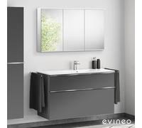 Duravit ME by Starck Meuble avec vasque et armoire de toilette, 2336120000+BE0268AN+BEA004MI,