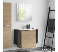 Duravit ME by Starck Meuble avec vasque et armoire de toilette, 23366300001+BE0265OA+BEA001MI,