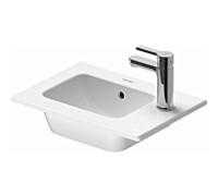 Duravit Me by Starck meuble lave-mains 07234332001 43 x 30 cm, avec trou pour robinetterie, avec trop-plein, avec plage de robinetterie, blanc soyeux mat, WonderGliss