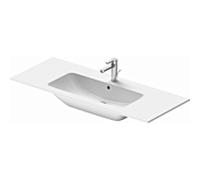 Duravit Me by Starck lavabo pour meuble 23361232001 123 x 49 cm, blanc soyeux mat, WonderGliss, avec trou pour robinetterie, trop-plein, banc pour robinetterie