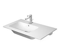 Duravit Me by Starck meuble vasque 23458332581 83x49cm, vasque à gauche, avec trop-plein, plage de robinetterie, 2 trous pour robinetterie, blanc silk mat, WonderGliss