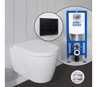 Duravit ME by Starck Pack complet avec cuvette suspendue et bâti-support neeos,, 2584092000+16601BM#SET,