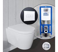 Duravit ME by Starck Pack complet avec cuvette suspendue et bâti-support neeos,, 2584092000+16601WH#SET,
