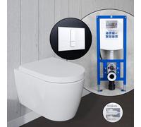 Duravit ME by Starck Pack complet avec cuvette suspendue et bâti-support neeos,, 2584092000+16791WH#SET,