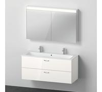Duravit ME by Starck Plan vasque double avec meuble Xbase et armoire de toilette, XB006704545,