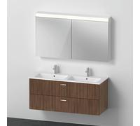 Duravit ME by Starck Plan vasque double avec meuble Xbase et armoire de toilette, XB0068021210000,