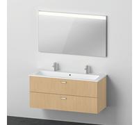 Duravit ME by Starck Plan vasque double avec meuble Xbase et miroir, XB0066030300000,