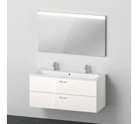 Duravit ME by Starck Plan vasque double avec meuble Xbase et miroir, XB006604545,