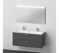 Duravit ME by Starck Plan vasque double avec meuble Xbase et miroir, XB006604949,