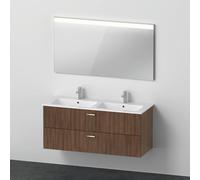 Duravit ME by Starck Plan vasque double avec meuble Xbase et miroir, XB0074021210000,