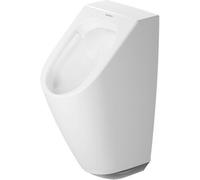 Duravit ME by Starck urinoir sans rebord de rinçage électronique avec alimentation secteur sans mouche 30x35cm in ommande complète et fixation avec WonderGliss blanc 28093100931