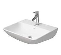 Duravit Me by Starck vasque 23355532001 55 x 44 cm, blanc soyeux mat, WonderGliss, avec trou pour robinetterie, avec trop-plein, avec banc pour robinetterie