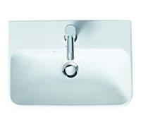 Duravit Me by Starck vasque 23356032001 60 x 46 cm, blanc soyeux mat, WonderGliss, avec trou pour robinetterie, avec trop-plein, avec banc pour robinetterie