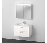 Duravit ME by Starck Vasque avec meuble XBase et armoire de toilette, XB007604545,