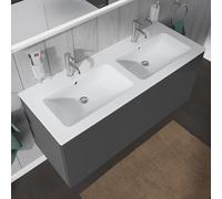 Duravit ME de Starck double vanité 23361300001 130 x 49cm, blanc, mirroir, trou de coq, débordement