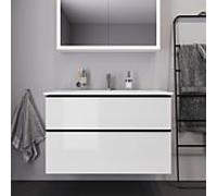 Duravit ME by Starck Waschtisch weiss mit D-Neo Waschtisch-Unterschrank 100cm weiss hochglanz