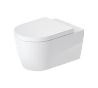 Duravit ME by Starck Cuvette suspendue à fond creux avec abattant, HygieneFlush, sans bride L : 57 P : 37 cm blanc, avec HygieneGlaze 45790920A1