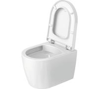 Duravit ME by Starck WC suspendu, Compact, Rimless, à fond creux, Durafix inclus, 370x480mm, 2530099000, Couleur: Couleur intérieure blanc, couleur extérieure blanc soyeux mat, avec HygieneGlaze