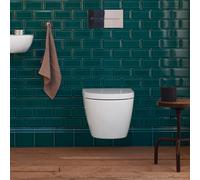 Duravit WC suspendu ME by Starck 453009AAA1 Compact 48 cm sans bride abattant frein de chute blanc