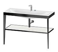 Duravit XViu vasque combinaison XV4717EB285 120 x 48 cm, 2 trous pour robinetterie, blanc haute brillance, avec console en métal, noir mat