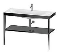 Duravit XViu vasque combinaison XV4717OB289 120 x 48 cm, 2000 , gris flanelle brillant, avec console en métal, noir mat