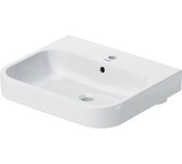 Duravit Meuble lavabo Happy D.2 poli Happy D.2 60cm avec trop-plein, avec table de robinetterie, 1 trou de robinet, 23186000271, Couleur: Blanc avec Wondergliss