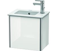 Meuble Pour Lavabo Encastrable Duravit XSquare pour ME by Starck 072343, version gauche Blanc brillant Laqué 400x410x289mm