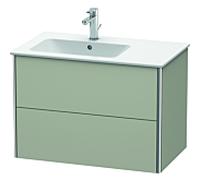 Duravit Meuble sous Duravit XSquare XS417606060 81x56x47,8cm, 2 tiroirs, bassin à gauche, fini taupe satiné