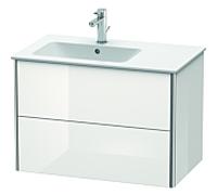 Duravit Meuble sous Duravit XSquare XS417608585 81x56x47,8cm, 2 tiroirs, bassin à gauche, blanc en brillant