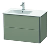 Duravit Meuble sous Duravit XSquare XS417609292 81x56x47,8cm, 2 tiroirs, lavabo à gauche, gris pierre satiné mat