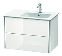 Duravit Meuble sous Duravit XSquare XS417708585 81x56x47,8cm, 2 tiroirs, bassin à droite, blanc en brillant