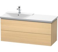 Duravit Meuble sous-lavabo L-Cube largeur 1220mm, profondeur 481mm, 2 tiroirs, adapté "P3 Comfort" Article 233312, bassin à gauche, LC625407171, Couleur: Placage chêne méditerranéen en bois véritable