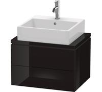 Duravit Meuble sous-lavabo L-Cube pour console Largeur 620mm, profondeur 477mm, 2 tiroirs, LC580504040, Couleur: Laque noire brillante