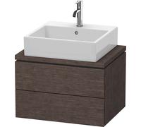 Duravit Meuble sous-lavabo L-Cube pour console Largeur 620mm, profondeur 477mm, 2 tiroirs, Farbe: placage en chêne véritable brossé foncé