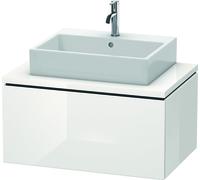 Duravit Meuble sous-lavabo L-Cube pour console Largeur 820mm, profondeur 547mm, 1 coulissant, LC581208585, Couleur: Laque brillante blanche