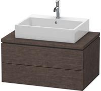 L-Cube Duravit vasque LC581707272 82 x 54,7 cm, chêne foncé brossé, pour console, 2 tiroirs