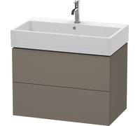 Duravit Meuble sous-lavabo L-Cube, suspendu, 2 tiroirs, 78,4 x 45,9 cm, pour Vero Air 235080, LC627709090, Couleur: Flanelle Vernis gris satiné mat soyeux