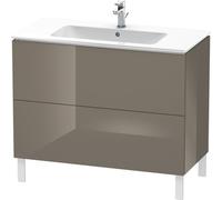Duravit Meuble sous-lavabo L-Cube vertical, largeur 1020mm, profondeur 481mm, 2 tiroirs, pour ME by Starck Article 233610, LC662708989, Couleur: Laque haute brillance Gris Flanelle