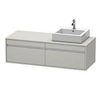 Duravit meuble sous-vasque Ketho Aufsatzbecken , découpe à droite, gris béton mat