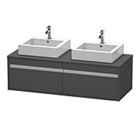 Duravit meuble sous-vasque Ketho Aufsatzbecken, découpe des deux côtés, graphite mat